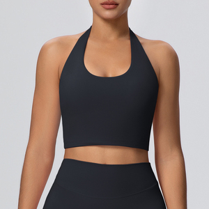 Débardeur de sport pour femme léger, respirant, à compression et maintien élevé, col ras du cou, anti-humidité, séchage rapide, en Spandex/Nylon, pour le yoga et la course à pied - Product Image 1