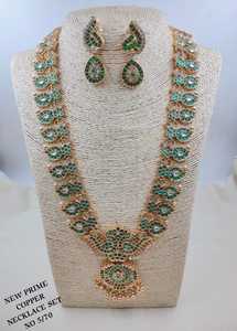 Elegant Ensemble Pota Stone Brass Gold Plated Necklace <b>Set</b> with Latest Designed Wedding Engagement & Party Jewelry for Women - Product Image 3