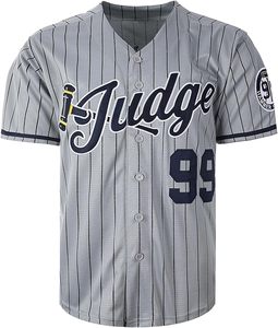Maillots de baseball cousus à rayures 99 Judge pour hommes, chemises pour fête, cadeau de Noël - Product Image 2