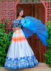 ชุดเครื่องหอมฟิวชั่นสวนจากแสงจันทร์ชุด lehenga แต่งสวนแบบดั้งเดิมพร้อมชุด lehenga choli - Product Image 6