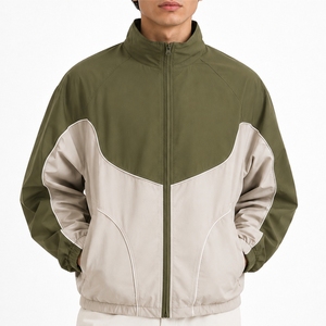 Custom Oversized Sport Jacket Color Blocked Zipper <b>Wind</b> <b>Breaker</b> Men's Thick 100% Nylon Winter Waterproof Eco-Friendly Quick Dry - Product Image 1
