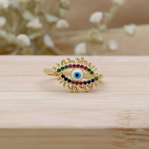 Gold Plated 925 Sterling Silver Cubic Zircon Devil's Eye <b>Fine</b> <b>Ring</b> Jewelry Enamel Drop Oil Evil Angel Eye Finger <b>Rings</b> - Product Image 6