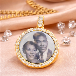 Customized Iced 925 Silver Gold Plated Geometric Tikli Setting Moissanite Photo Pendant Necklace Men's Hip Hop <b>Memory</b> Jewelry - Product Image 3