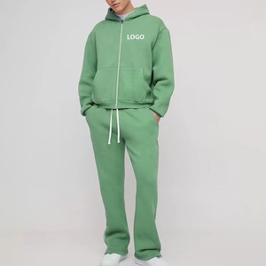 Conjunto de Sudadera con Capucha y Pantalones Cortos de Alta Calidad para Hombre 2026, Estilo Urbano, con Cremallera Completa, Logotipo Personalizado 3D para Estampado Puff, Cuello con Capucha, Tejido de Punto para Otoño - Product Image 3