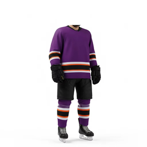Wholesale Custom Long Sleeve Hockey Hoodies Fleece Polyester Sublimation Printed Hockey Uniform - Product Image 2