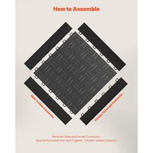 Male Garage Floors Transition <b>Edge</b> Kit 15 PCS Sturdy <b>Black</b> PP Interlocking Modular Floor Edging Slip-Resistant Easy Assembly - Product Image 5