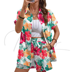 Ensemble de shorts de bain 2 pièces pour femme, en toile, au-dessus du genou, coupe régulière, séchage rapide, respirant, pour parc aquatique et surf - Product Image 2