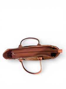 Bolso Tote de Cuero Genuino con Asa Superior y Pelo, Hecho a Mano, Estilo Vintage, Color Sólido, Cierre de Cremallera, Uso Diario para Mujer LTB-0478 - Product Image 4