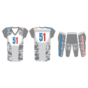 For American <b>Football</b> Jersey Set Printed Plus Size Red <b>White</b> Blue Moisture Wicking Short Sleeve V-Neck Adult Men's Apparel - Product Image 5