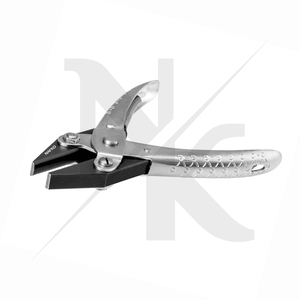 Alicates de acción paralela de acero inoxidable de alta calidad con punta plana semicircular y resorte de 125 mm para engaste y fabricación de joyas - Product Image 2