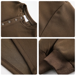Men Knitted <b>Henley</b> Collar Long Sleeve Pullover Oversized Solid Color Casual <b>Top</b> Autumn Wear - Product Image 2