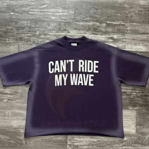 Camiseta Retro Lavada de 250g, de Manga Corta, Holgada, de Algodón, Unisex, para Hombre - Product Image 1