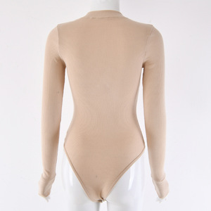 Nuova Collezione 2026: <span class=keywords><strong>Body</strong></span> da <span class=keywords><strong>Donna</strong></span> Sexy in Cotone a Costine a Maniche Lunghe, Stile Europeo-Americano - Product Image 3