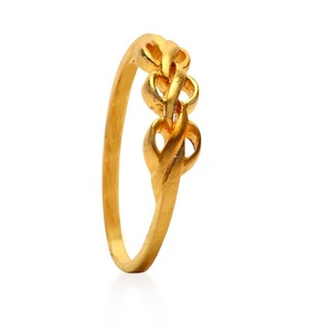 Luxury Golden Interwoven <b>Ring</b> <b>for</b> <b>Women</b> Unique Flowing Oval Loop Pattern Contemporary <b>Statement</b> Fashion Jewellery - Product Image 1
