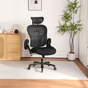 Chaise de bureau ergonomique grande taille avec dossier réglable en hauteur, appui-tête inclinable, soutien lombaire adaptatif, en maille respirante, idéale pour le gaming et offrant un confort optimal - Product Image 2