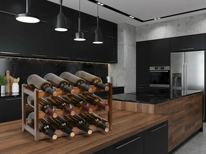 12-Bottle Wooden <b>Wine</b> <b>Rack</b>, 3-Tier Countertop Freestanding <b>Wine</b> Bottle Holder, Rustic Brown for saleem international - Product Image 3