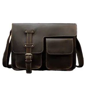 Lederen Laptop Schoudertas Crossbody Tas Mannen Business Aktetassen En Portemonnee Set MBF-0417