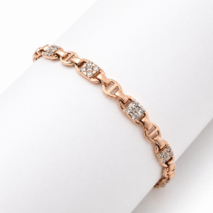 18K Rose Gold Diamond <b>Bracelet</b> for Women <b>Adjustable</b> Chain Minimalist Luxury Fine Jewelry Wedding Party Gift High Polish Finish - Product Image 1