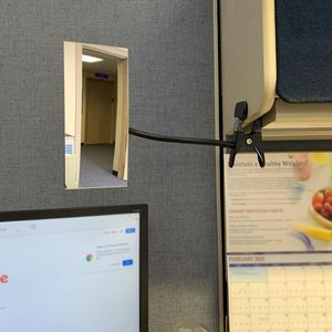 Specchio di Sicurezza Convesso 17x5 cm con Clip per Monitor Retrovisore da Scrivania, Sicurezza Personale Ovunque per Cubicoli - Product Image 6