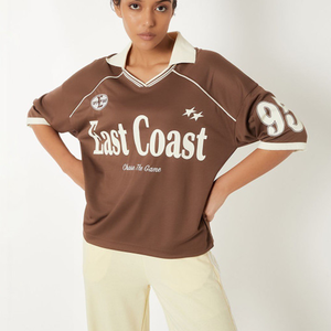 Oem Service High Quality Ladies <b>Women</b> Casual for Shirt Breathable Quick Dry Summer Streetwear <b>Golf</b> 100% Cotton Short Sleeve Low - Product Image 1