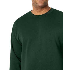 เสื้อสเวตเชิ้ตคอกลมสีเขียวเข้มสำหรับผู้ชาย ทรงปกติ แขนยาว สวมใส่สบายๆ สำหรับฤดูใบไม้ร่วง ผลิตจากผ้าฝ้ายถัก 100% สีพื้น - Product Image 5