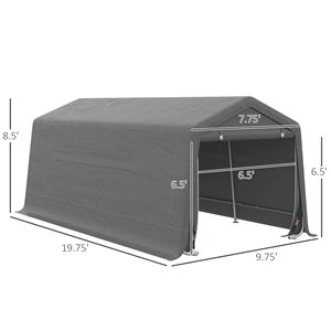 Tettoia Portatile 20x10ft per Auto, Resistente, con Copertura Anti-UV, Porta con Doppia Cerniera, Stile Semplice, Tipo Garage - Product Image 3