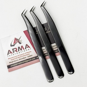 Pince à cils Plasma Black 65 degrés, pointe en fibre pour volume, durable, pointe fine et précise, pour extensions de cils, avec logo - Product Image 3