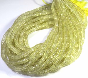 Top Grade Natural Yellow Lemon Quartz Faceted Gemstone Beads 6mm Wheel Tyre <b>Spacers</b> Heishi Shape Lemon Quartz Gemstone 16"Strand - Product Image 2