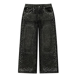 Pantalones Anchos para Hombre Relevo, Lavado a la Nieve, Cintura Media, Corte Holgado, Casuales, Negros, 100% Algodón, Tejido Sólido, Secado Rápido, Ropa de Invierno - Product Image 2