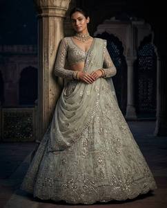 Wholesale Custom Designer Traditional Bridal Wedding Lehenga Choli Embroidered Indian Ethnic Ghagra <b>Crop</b> <b>Top</b> Ready Wear Party - Product Image 1