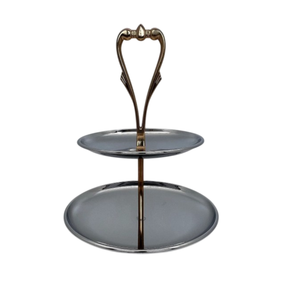 Antique Design <b>3</b> <b>Tier</b> <b>Cake</b> <b>Stand</b> With Butterfly & Design Decorative Silver Finish Metal Serving Platter For Parties & Home Decor - Product Image 5