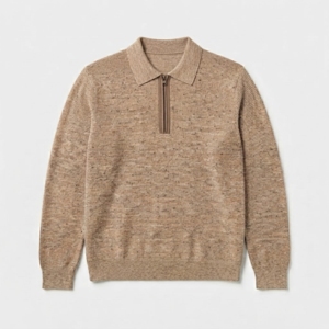 Pull col roulé de luxe pour homme, couleur unie, tricot épais à demi-zip, coupe ample, sweat-shirt d'hiver pour homme - Product Image 6