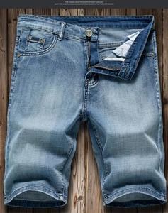 Summer Shorts <b>Jeans</b> <b>Men</b> Denim Pants Stretch Dark Blue Fashion Design <b>Men's</b> <b>Jeans</b> Slim Sum mer Cotton Breathable Lightweight - Product Image 1