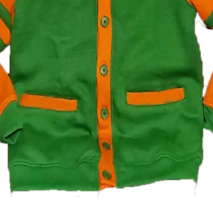 Cardigan en molleton tissé uni orange et vert de l'Université de Floride, fermeture à boutons, col en V, pour étudiants, hommes et femmes, polyester/coton - Product Image 5