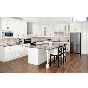 Gabinetes de Cocina de Alta Gama OEM CANA, Muebles de Cocina con Panel Plano Blanco y Isla, Venta al Por Mayor - Product Image 3