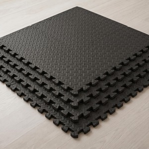 Tapis de sol emboîtables en EVA noir antidérapants pour salle de sport - Product Image 3