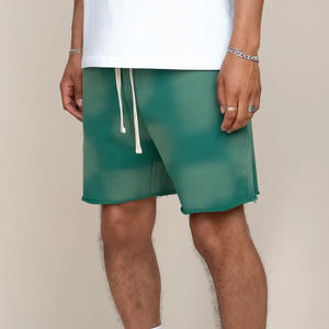 Shorts de sport pour hommes personnalisés de haute qualité, style vintage, effet vieilli, vêtements de sport élastiques, logo délavé au soleil, tricoté, respirant, délavé à l'acide - Product Image 3