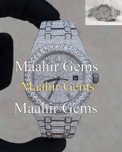 Reloj de Acero Inoxidable con Diamantes de Moissanita Helados para Hombre, Esfera Romana de Lujo, Estilo Hip Hop, Tono Plateado, Joyería de Declaración, Regalo - Product Image 2