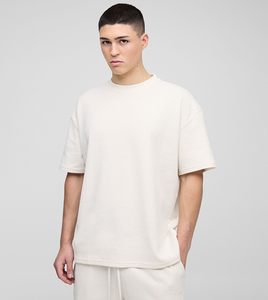 Camiseta informal de cuello redondo de gran tamaño para hombre 220 GSM 100% algodón diseño sólido - Product Image 6