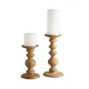 Handcrafted <b>Wooden</b> Candle Holder Table Centerpiece Rustic Candle Stand Natural Home Accent For Dining Room Mantel Wedding - Product Image 3