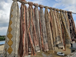 Wholesale Handmade Bagru Silk Border Indian Block Print Cotton <b>Sarong</b> Bandeau Bikini Cover Large Pareo Beach Resort Wear - Product Image 2