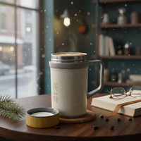Thermos à double paroi en acier inoxydable moderne/classique de 16 oz/500 ml, avec revêtement en porcelaine, infuseur à thé, isotherme