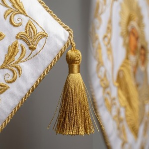 Insignia de Epigonación Ortodoxa Bordada a Mano con Patrón de Cruz de Diamantes y Hilos de Oro, Palitza Litúrgica, con Imperdible de Seguridad, para Tela y Moda - Product Image 5