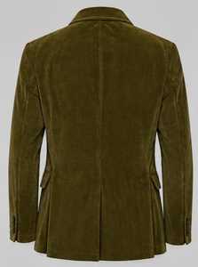 <b>Women's</b> Olive Colour <b>Corduroy</b> Blazer Full Sleeve Single Breasted Button Closure Autumn Wear - Product Image 5