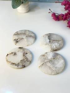 Handmade <b>Agate</b> Stone <b>Coaster</b> Set Polished Circular Pattern Religious Theme Home Decoration Uttar Pradesh Wholesale Best Price - Product Image 5