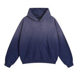 NOUVEAU TRENDY FIN FADE DISTRESSED RAW EDGE Heavyweight Washed Kangaroo Pocket Hoodie 100% Cotton for Winter - Product Image 5