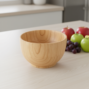 Bol de service en bois écologique avec finition naturelle pour une utilisation quotidienne en cuisine - Service de salades, de fruits et de collations - Product Image 3