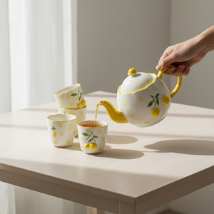 Premium Quality 3460983SETB-1.0 NEW BONE CHINA <b>TEA</b> <b>POT</b> <b>SET</b> W/4CUP - Product Image 5