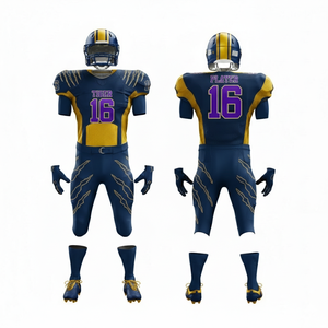 Design Full Sublimation Tackle American Football Uniform <b>Polyester</b> Wrinkle Resistant Quick Drying Club League Football Uniform - Product Image 5