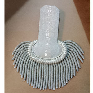 Pareja de Epaulettes de Alta Calidad para Vestido, Bordados en Blanco y Plata, de Poliéster/Algodón, para Uniforme Ceremonial y de Servicio - Product Image 4